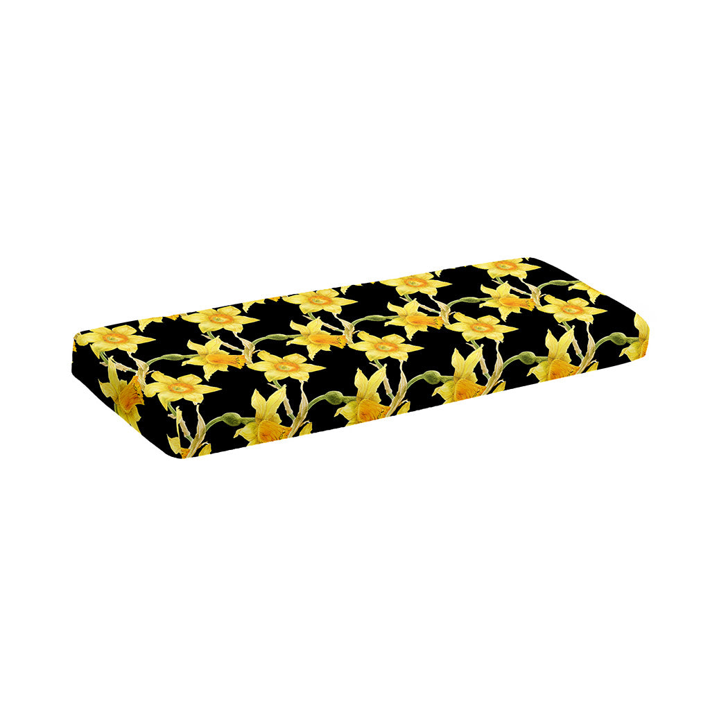 Watercolor Daffodil Flower Pattern Print Piano Keyboard Cover