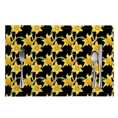 Watercolor Daffodil Flower Pattern Print Placemat