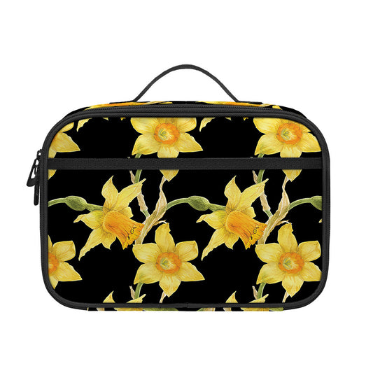 Watercolor Daffodil Flower Pattern Print Portable Lunch Bag