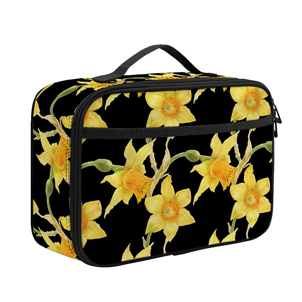 Watercolor Daffodil Flower Pattern Print Portable Lunch Bag
