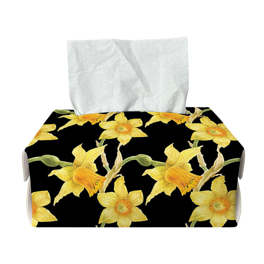 Watercolor Daffodil Flower Pattern Print Rectangle Tissue Box Cover