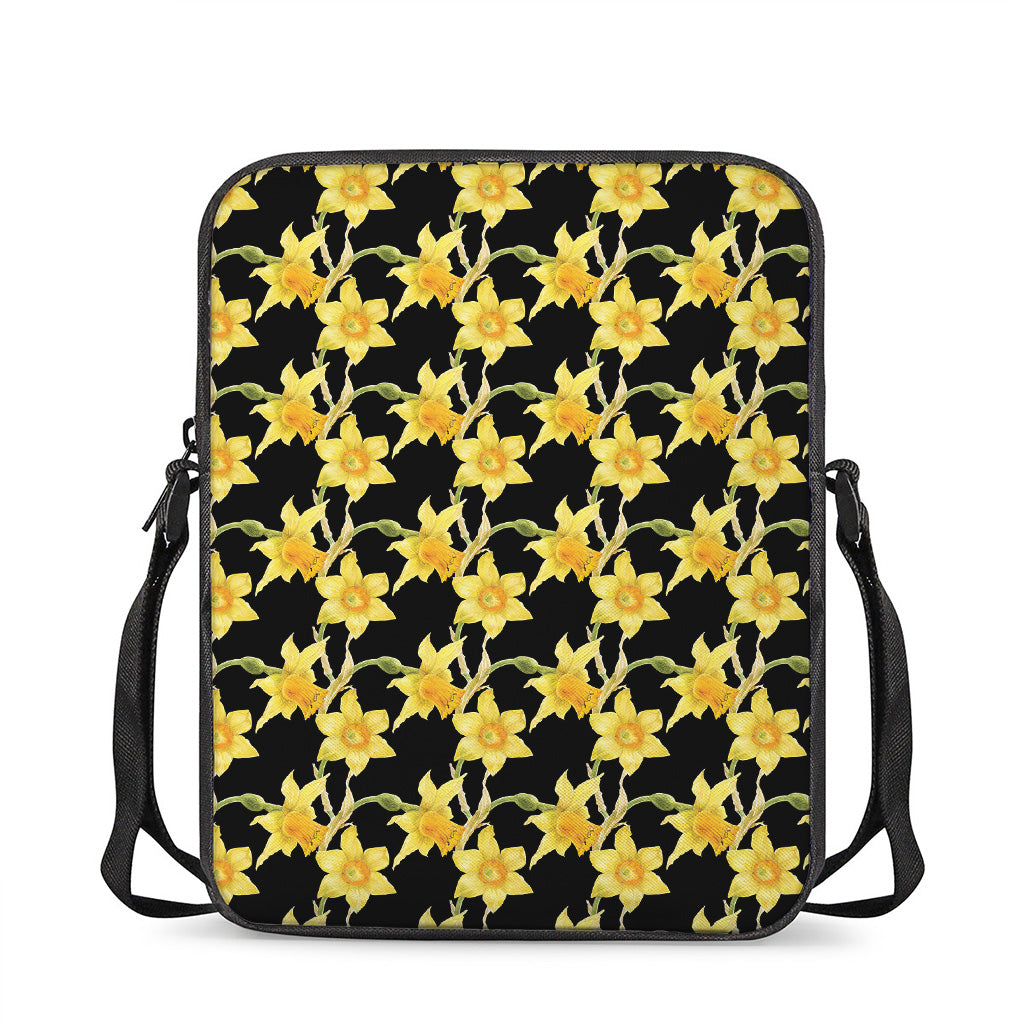 Watercolor Daffodil Flower Pattern Print Rectangular Crossbody Bag