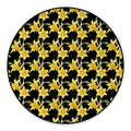 Watercolor Daffodil Flower Pattern Print Round Floor Mat