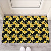 Watercolor Daffodil Flower Pattern Print Rubber Doormat