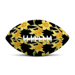 Watercolor Daffodil Flower Pattern Print Rugby Ball