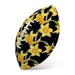 Watercolor Daffodil Flower Pattern Print Rugby Ball