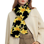 Watercolor Daffodil Flower Pattern Print Scarf
