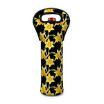 Watercolor Daffodil Flower Pattern Print Single Neoprene Wine Tote