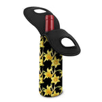 Watercolor Daffodil Flower Pattern Print Single Neoprene Wine Tote