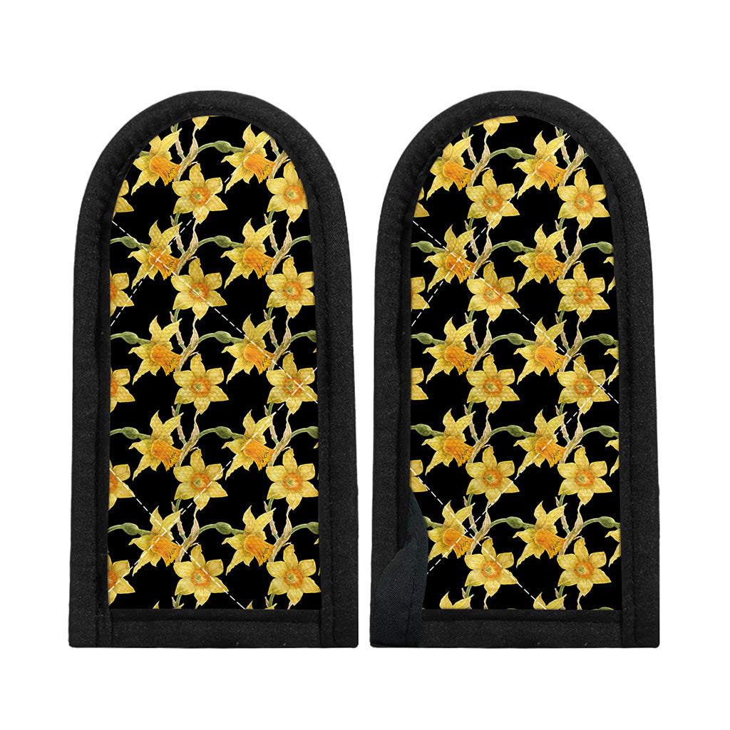Watercolor Daffodil Flower Pattern Print Skillet Handle Cover