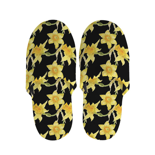 Watercolor Daffodil Flower Pattern Print Slippers