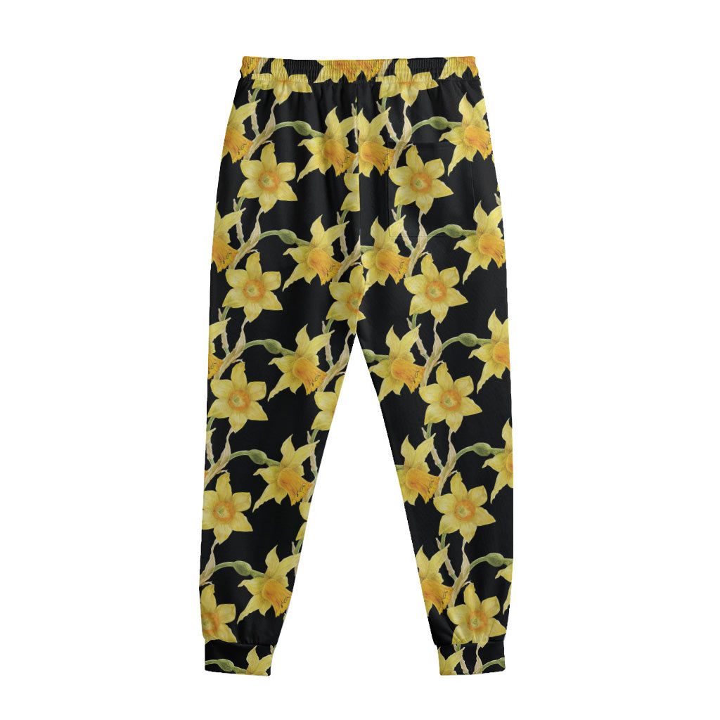 Watercolor Daffodil Flower Pattern Print Sweatpants