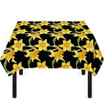 Watercolor Daffodil Flower Pattern Print Tablecloth
