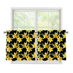 Watercolor Daffodil Flower Pattern Print Tier Curtains