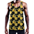 Watercolor Daffodil Flower Pattern Print Men's Workout Tank Top