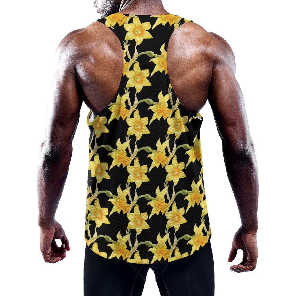 Watercolor Daffodil Flower Pattern Print Training Tank Top