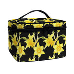 Watercolor Daffodil Flower Pattern Print Travel Makeup Bag