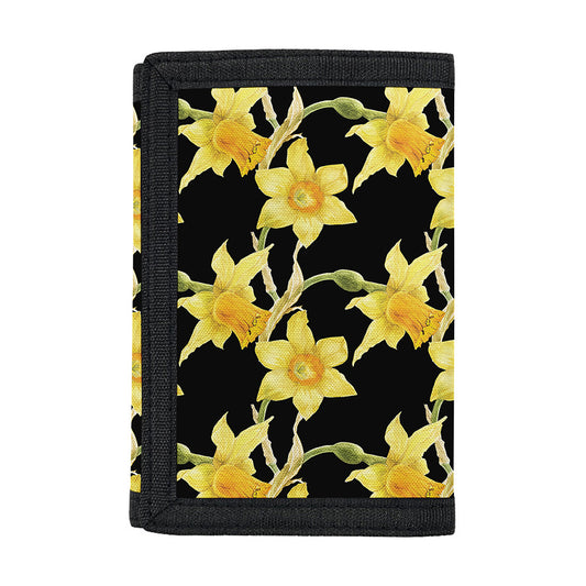 Watercolor Daffodil Flower Pattern Print Trifold Wallet