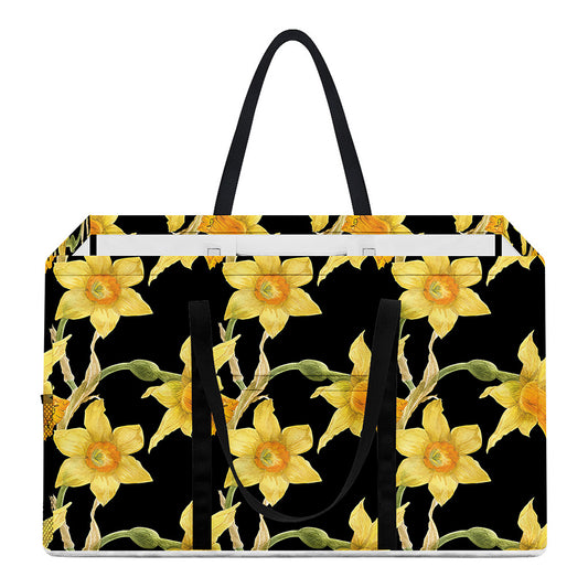 Watercolor Daffodil Flower Pattern Print Utility Tote Bag