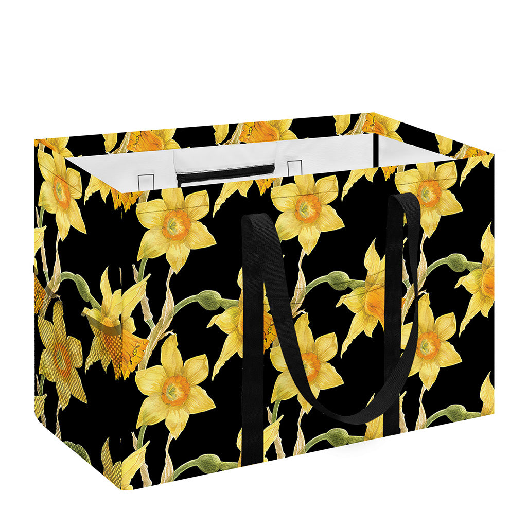 Watercolor Daffodil Flower Pattern Print Utility Tote Bag