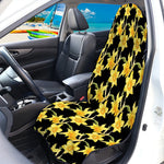 Watercolor Daffodil Flower Pattern Print Waterproof Car Seat Cover