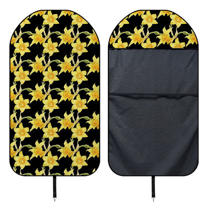Watercolor Daffodil Flower Pattern Print Waterproof Car Seat Cover