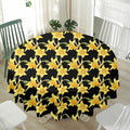 Watercolor Daffodil Flower Pattern Print Waterproof Round Tablecloth