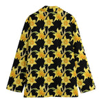 Watercolor Daffodil Flower Pattern Print Women's Blazer