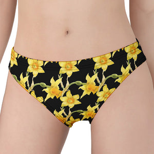 Watercolor Daffodil Flower Pattern Print Women's Panties