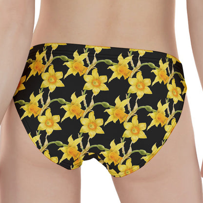 Watercolor Daffodil Flower Pattern Print Women's Panties