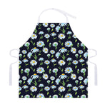 Watercolor Daisy Floral Pattern Print Adjustable Apron