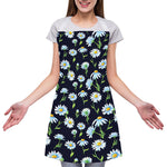 Watercolor Daisy Floral Pattern Print Adjustable Apron