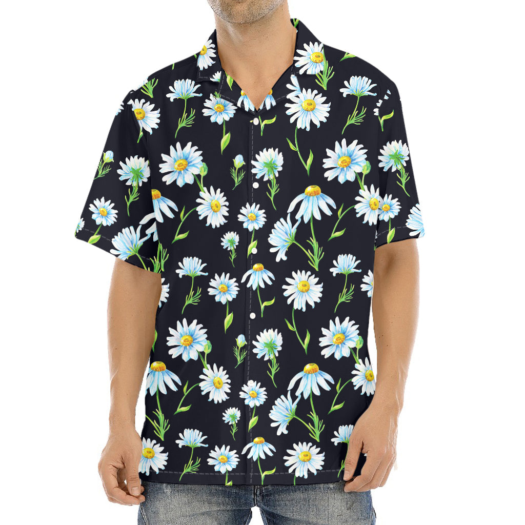 Watercolor Daisy Floral Pattern Print Aloha Shirt