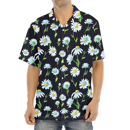 Watercolor Daisy Floral Pattern Print Aloha Shirt