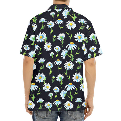 Watercolor Daisy Floral Pattern Print Aloha Shirt