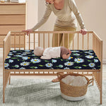 Watercolor Daisy Floral Pattern Print Baby Crib Sheet