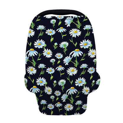 Watercolor Daisy Floral Pattern Print Baby Seat Cover