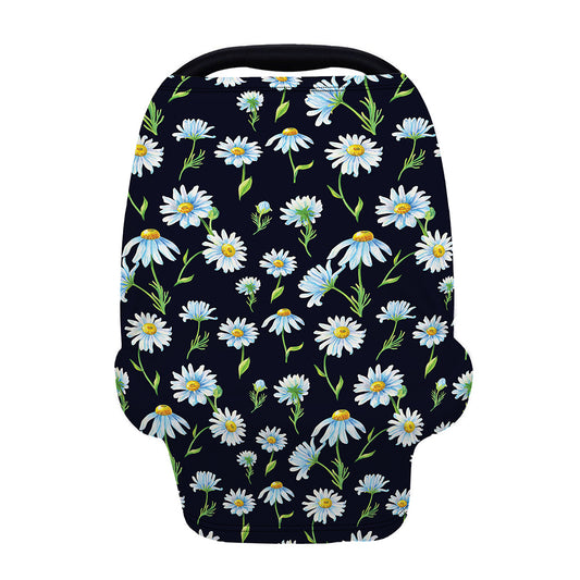 Watercolor Daisy Floral Pattern Print Baby Seat Cover