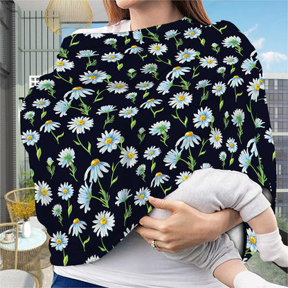 Watercolor Daisy Floral Pattern Print Baby Seat Cover