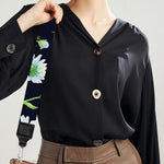 Watercolor Daisy Floral Pattern Print Bag Strap