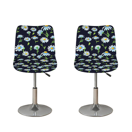 Watercolor Daisy Floral Pattern Print Bar Stool Covers