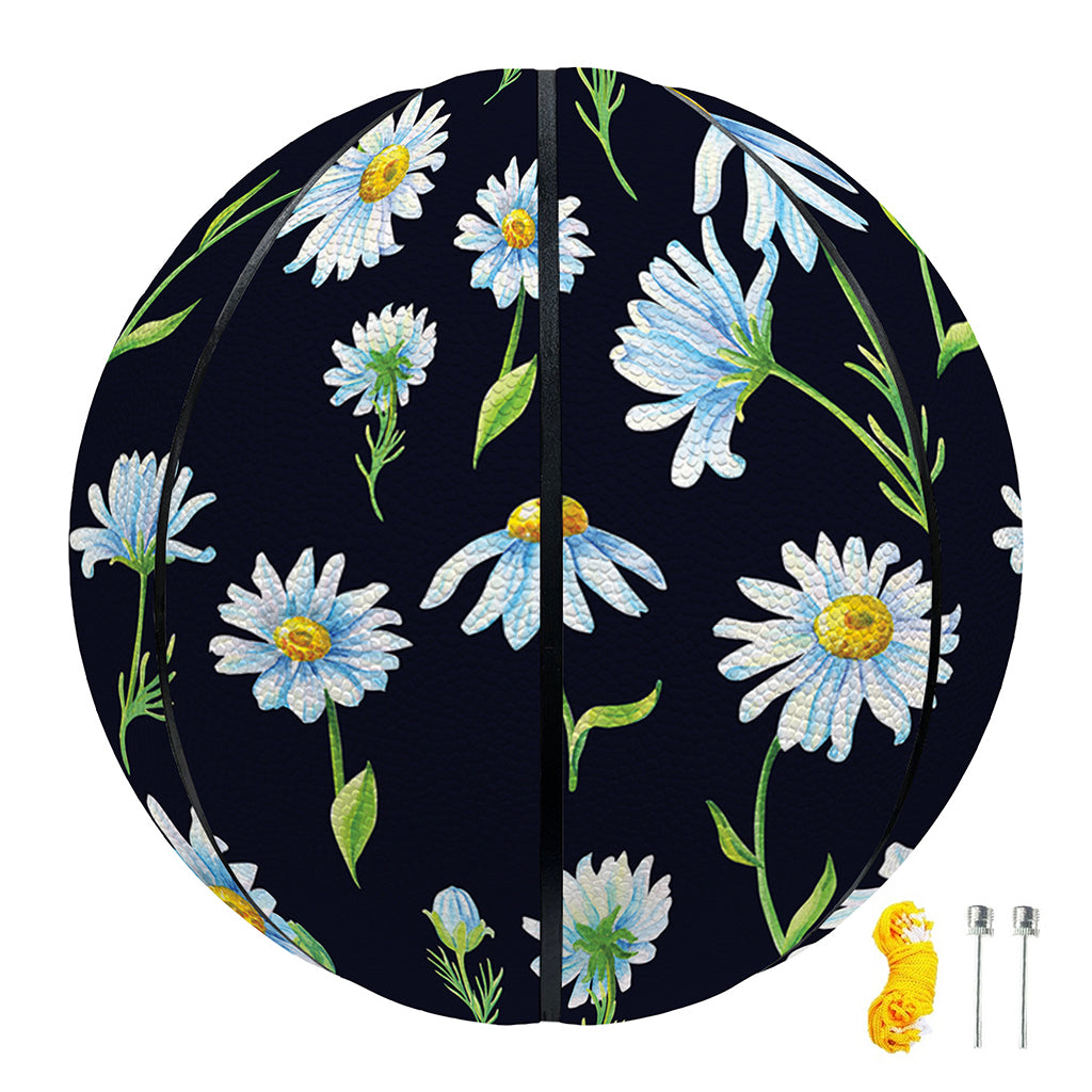 Watercolor Daisy Floral Pattern Print Basketball