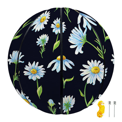 Watercolor Daisy Floral Pattern Print Basketball