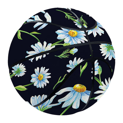 Watercolor Daisy Floral Pattern Print Basketball