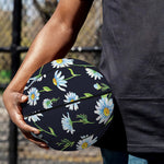 Watercolor Daisy Floral Pattern Print Basketball