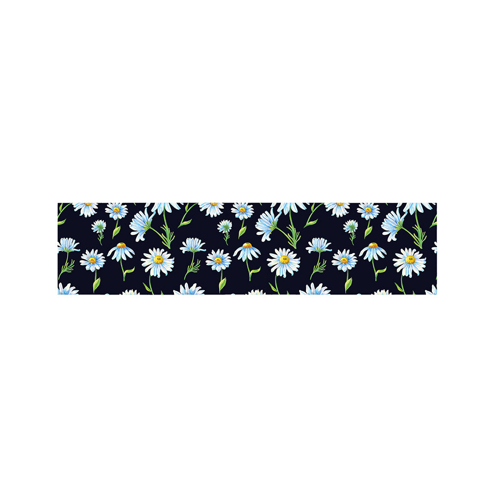 Watercolor Daisy Floral Pattern Print Bed Runner