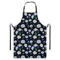 Watercolor Daisy Floral Pattern Print Bib Apron With Pocket