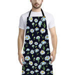 Watercolor Daisy Floral Pattern Print Bib Apron With Pocket