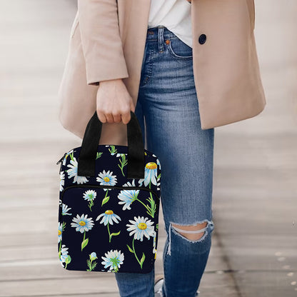 Watercolor Daisy Floral Pattern Print Bible Tote Bag