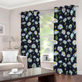Watercolor Daisy Floral Pattern Print Dimout Grommet Curtains